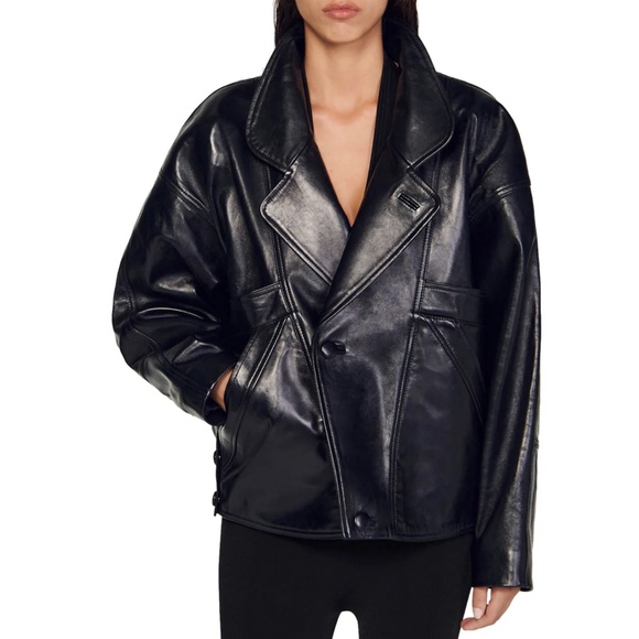 Clem Oversized Leather Jacket - Picture 1 of 6